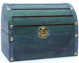 Blue & Green Stain Treasure Chest
